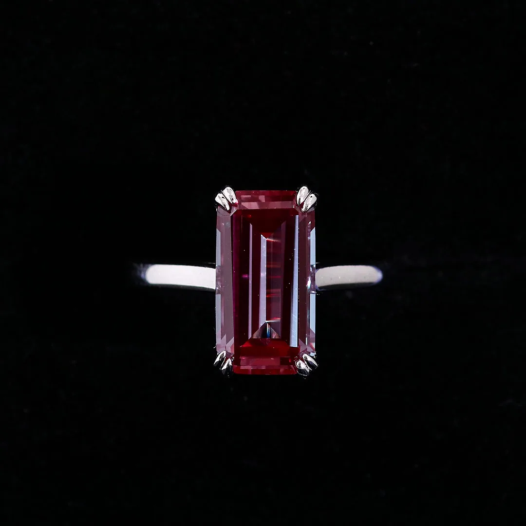 925 Sterling Silver Emerald Cut Alexandrite Ring Wedding Alexandrite Gemstone Jewelry Set for Parties Inlay Technology