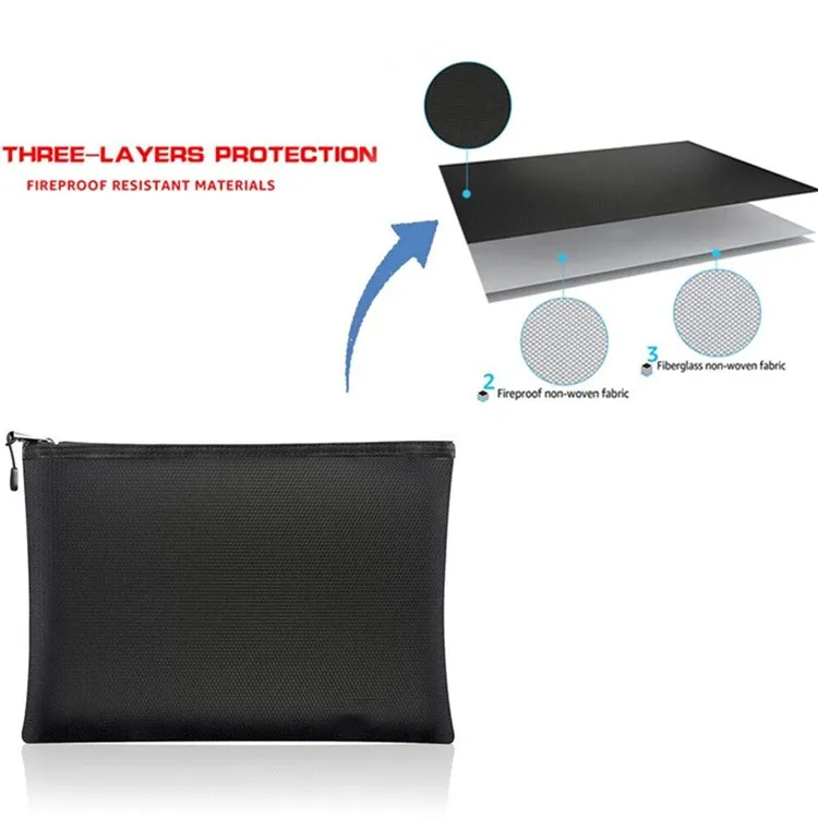 
Water resistant safe fireproof money bag document bag 