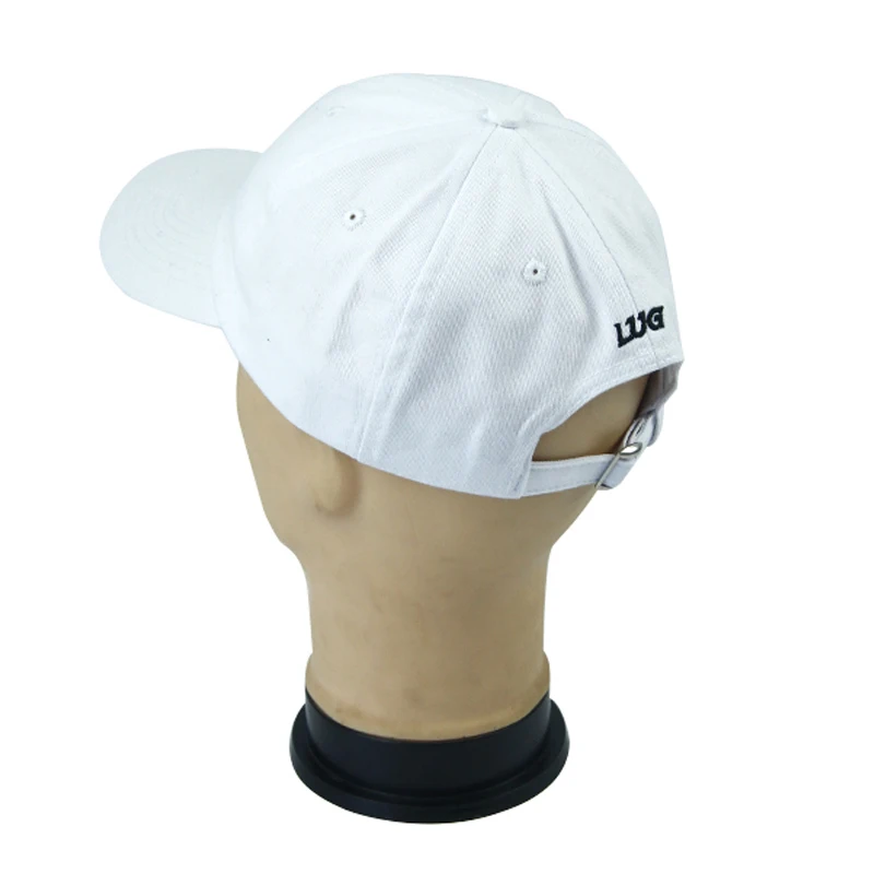 2024 Custom 6 panels white cotton embroidery letter logo baseball cap with metal closure