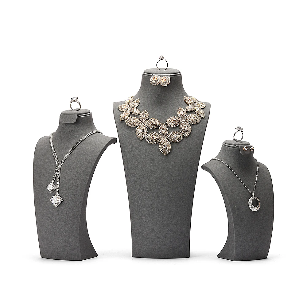 Digu high quality PU Leather Jewelry Necklace Display Bust Stand Windows necklace display mannequin props