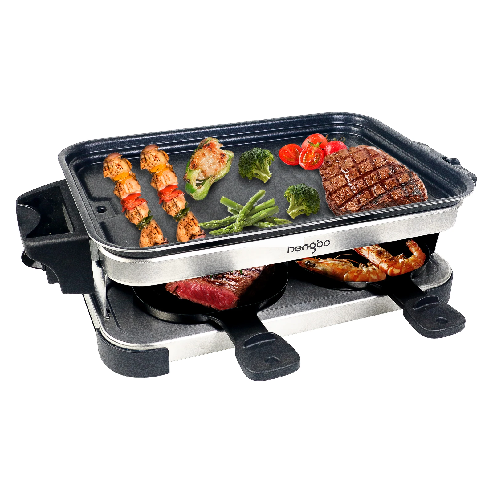 Portable iron indoor portable  electric bbq shashlik grill pan machine easily cleaned for indoor use