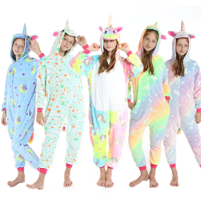 Cartoon one-piece pajamas cartoon animals cute new unicorn Animal onesies