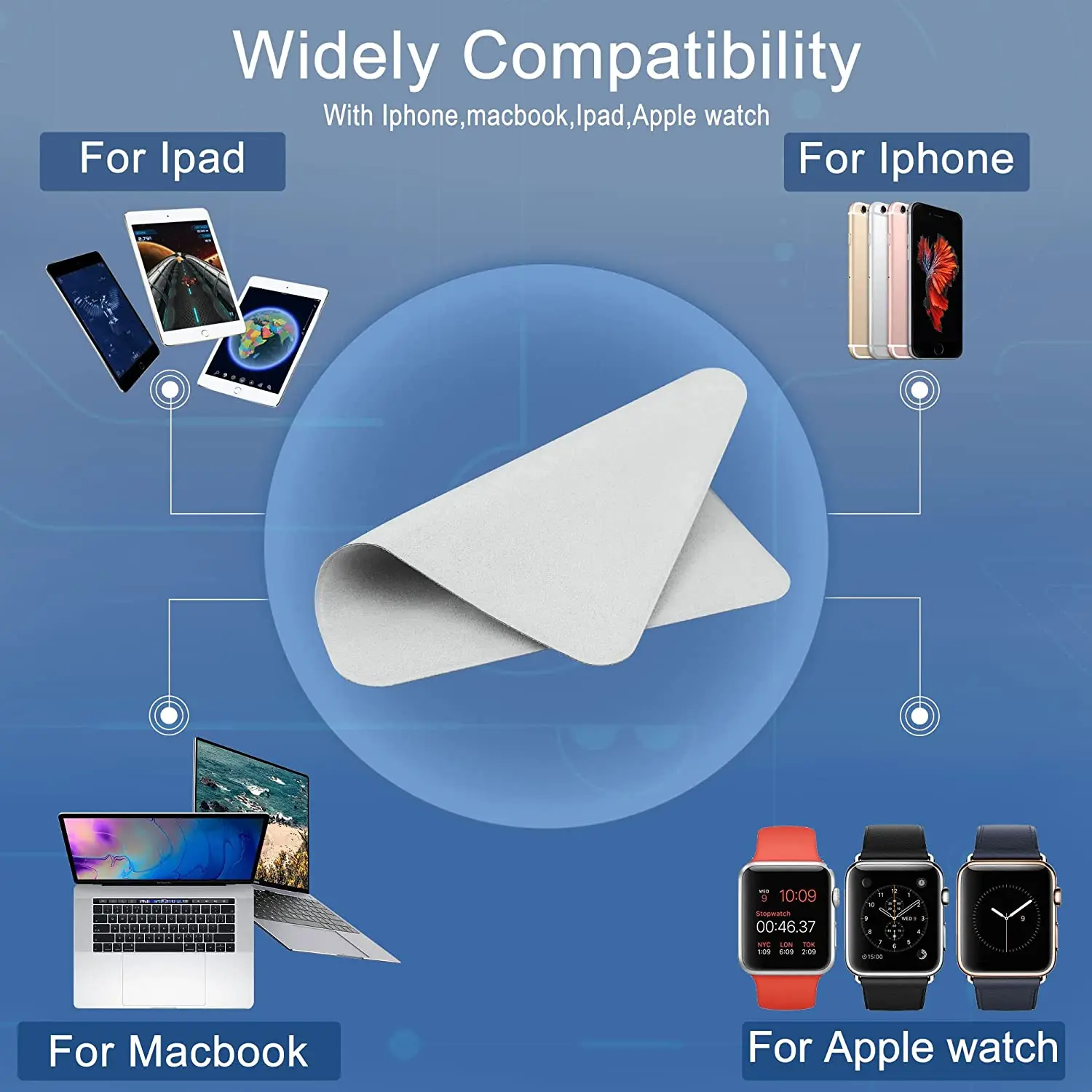 2022 New Polishing Cloth for iPhone Screen Cleaning Wiper Cloth for iPad Macbook iWatch Display LCD Screen Cleaning Supplies