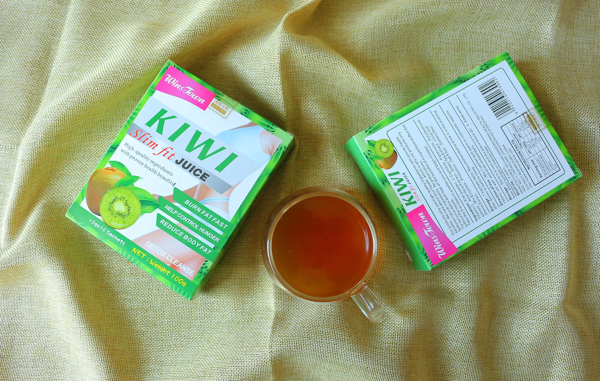 Wholesale Private Label Kiwi Flavored Slim Supplement Flat Tummy Fat Burn Slimming Juice Weight Loss Drink Powder