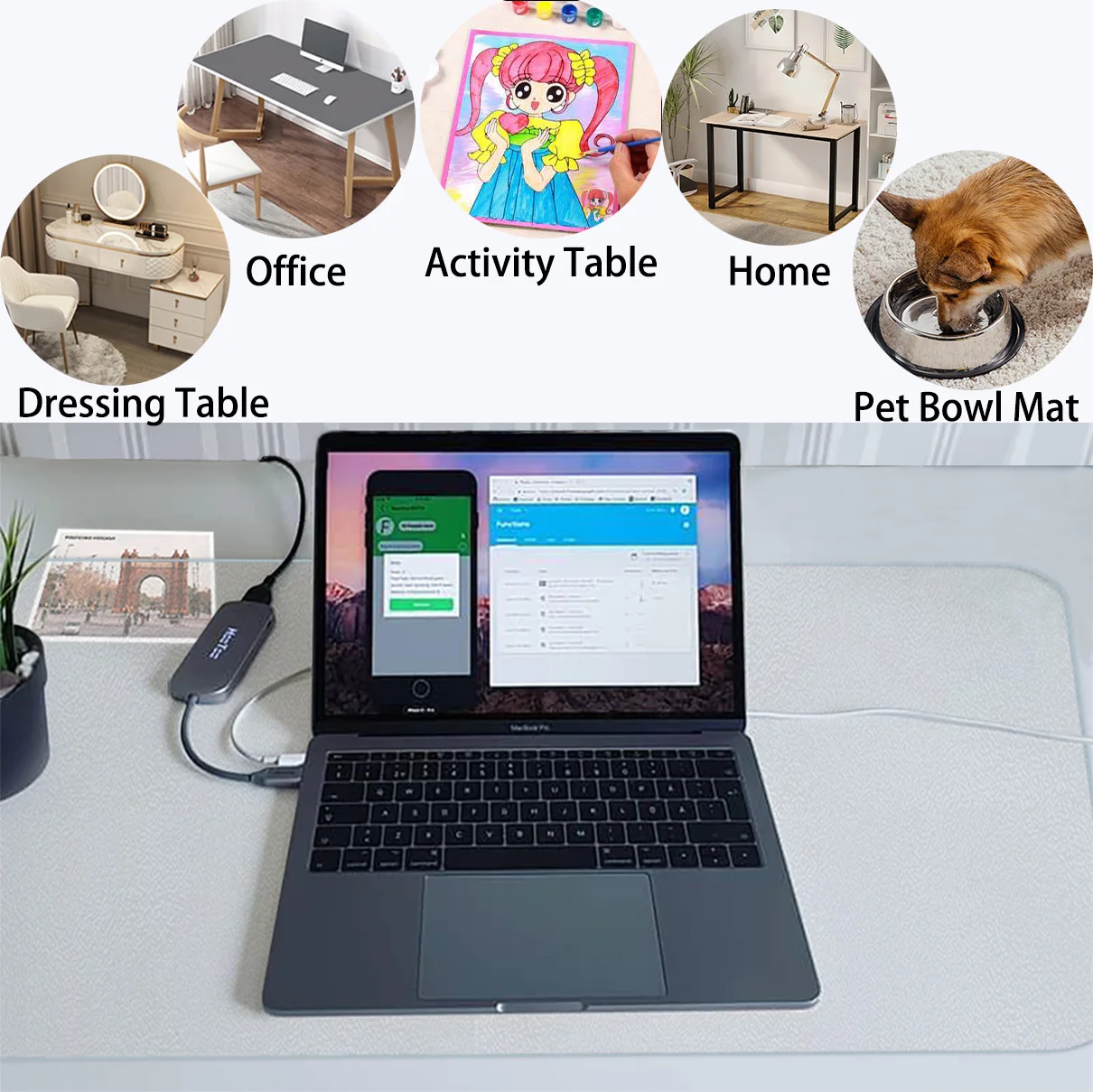 Wholesale Multifunctional Frosted PVC Laptop Pad Waterproof Desk Mat Transparent computer Desk Mat Mouse pad