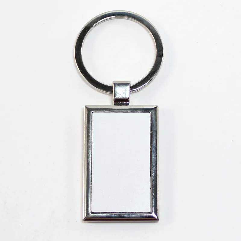 Yinsa SK022 Custom LOGO design Rectangle Zinc alloy metal name sublimation blank keychain/keyring