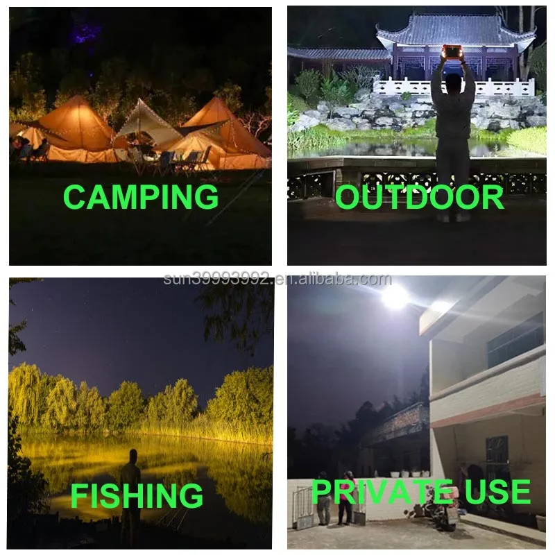 Rechargeable USB Portable Camping Light LED Flood Light Power Bank emergency 200w portable camping led solar flashlight