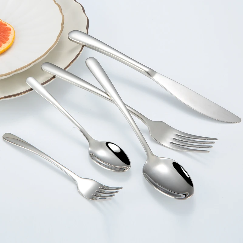 
High quality western tableware,18/10 metal gold mirror cutlery set for restaurant 