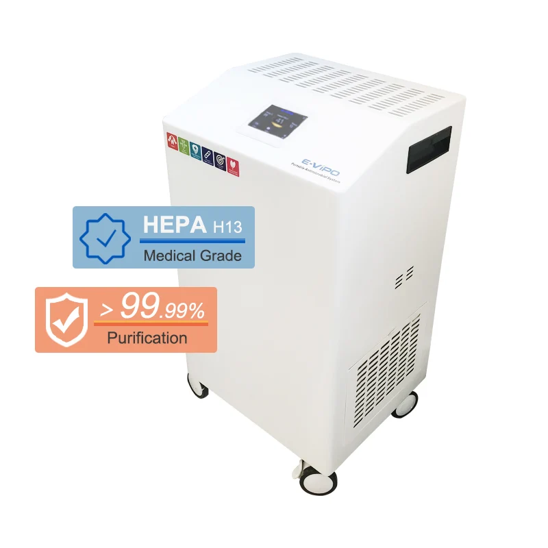 Factory Disinfection Machine True HEPA Filtration Efficiency 99.9% HEPA H13 H14 Medical Grade Air Purifier For Hospital