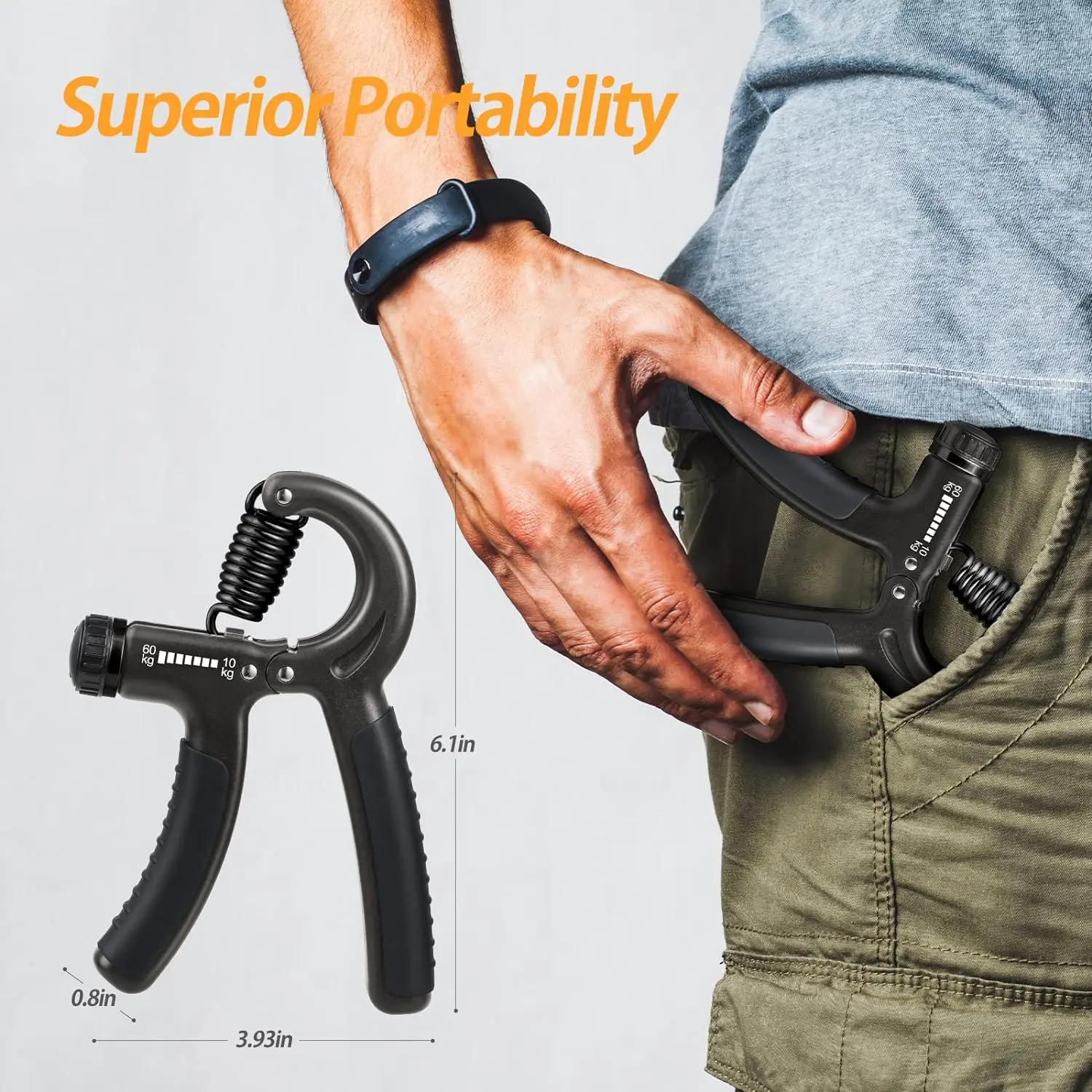 High Quality Fitness Gripper Exercise Custom LOGO Strength Hand Gripper with Thick Spring