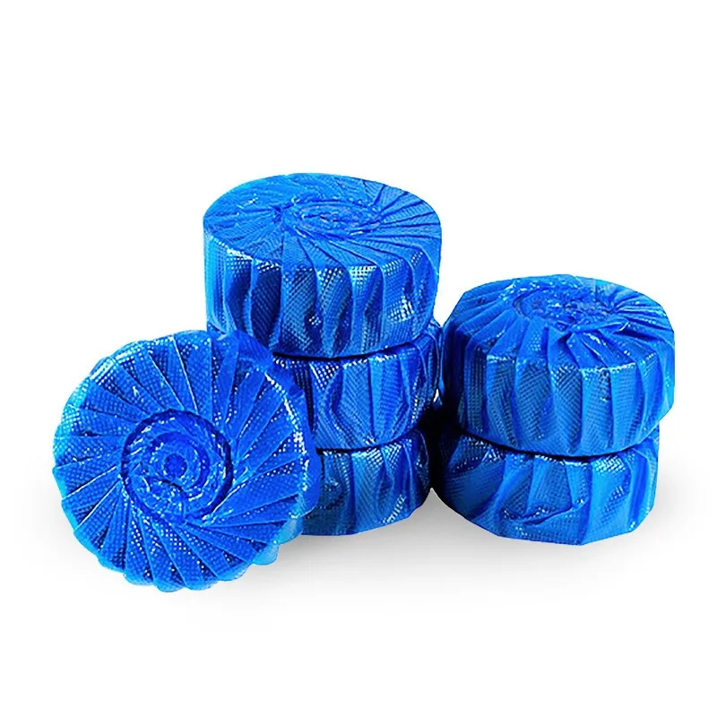 Round Solid Toilet Blue Block Cleaner Bubble Lasting Durable 30 Days Scented Toilet Rim Cleaner Block