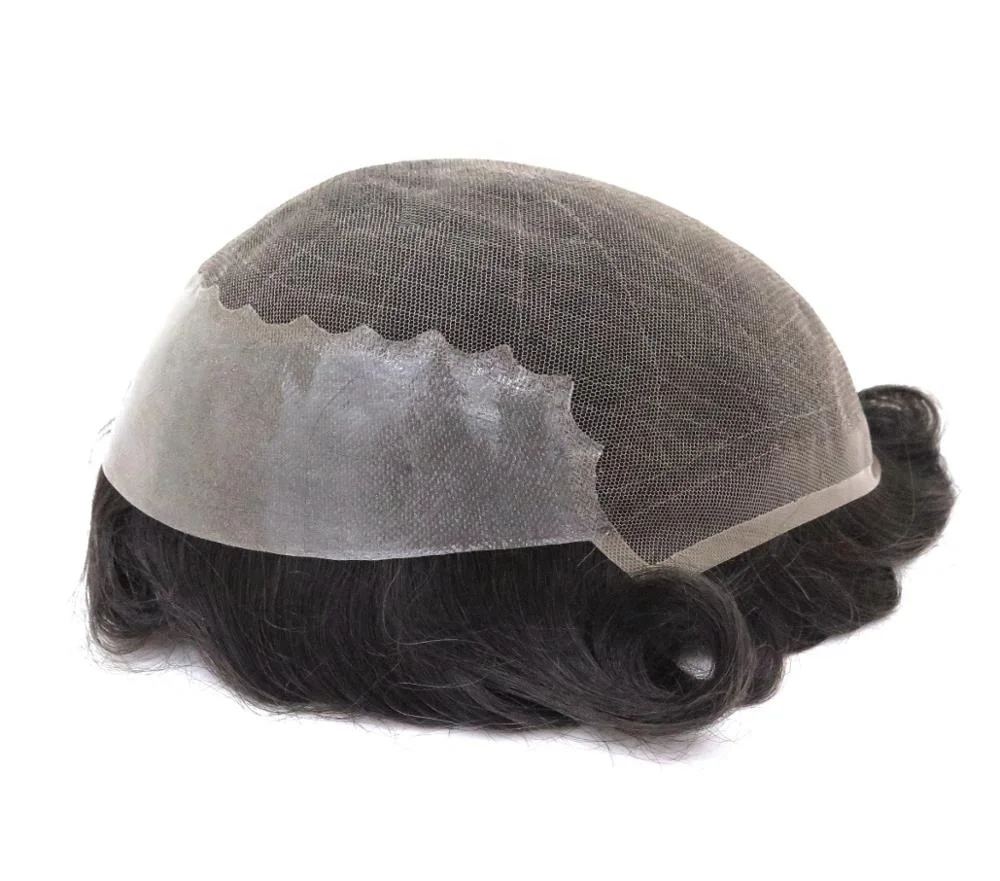 All Handtied French Lace Hair Replacement System Men Toupee