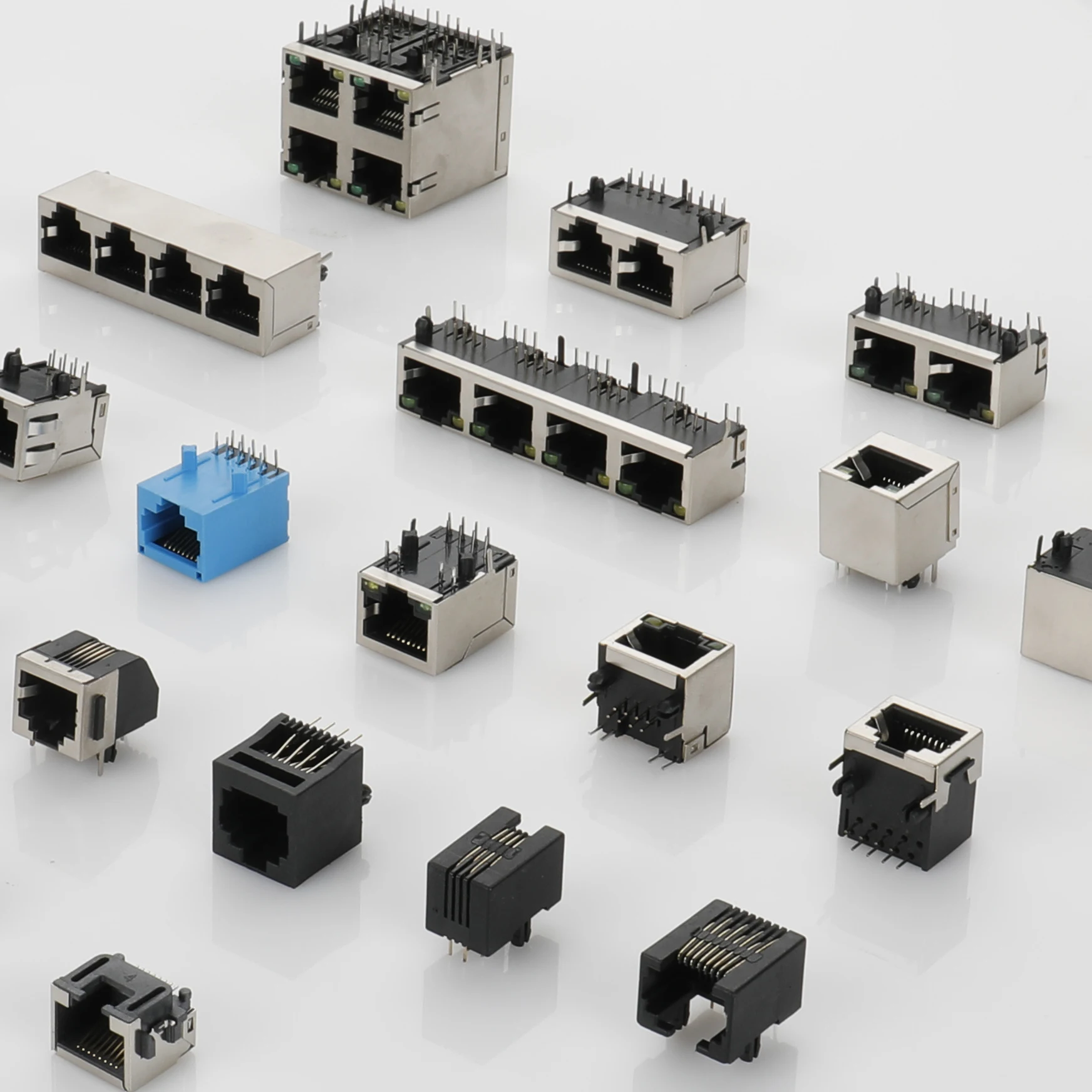 RJ45 Connector 10/100 Base Right Angle contact shape 8pins modular jack 8 pin lighter rj 45