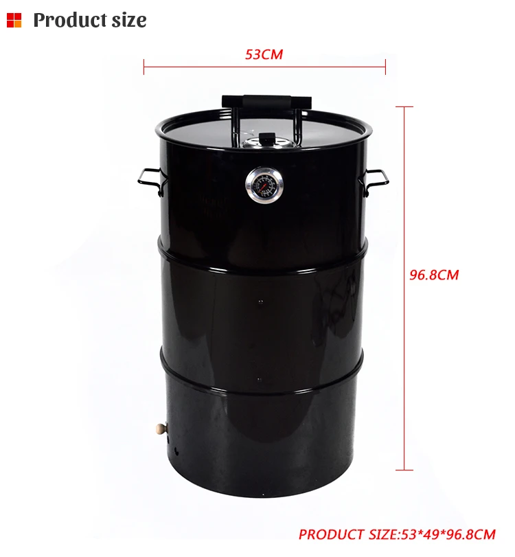 multifunctional outdoor 3 layer oil drum charcoal upright barrel smokers grill vertical 18 inch barrel smoker