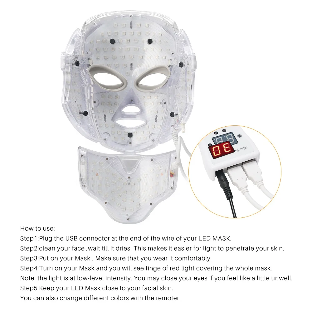  Customizable full eco face pdt electric family beauty equipment spa facial photon 7 colors light therapy led