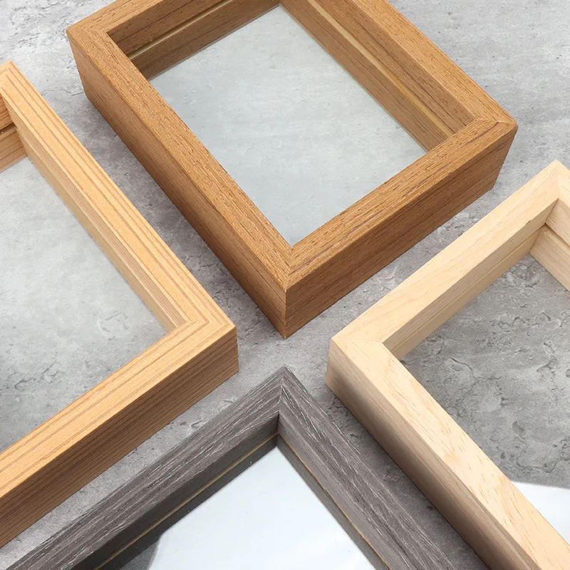 Wholesale Custom Wood Double Sided Glass Picture Frame Plant Specimen Photo Frame For Home Decor