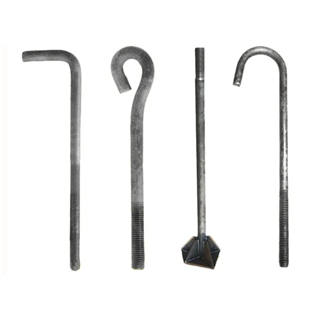 Customized zinc plated m12 L type 7 Type anchor bolt grade 4.8 steel hot dip galvanized foundation anchor bolt