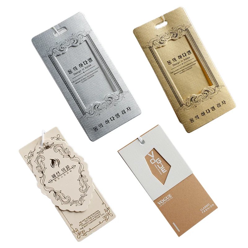 Luxury Popular Custom Design Tags Custom Labels Wholesale for Clothes Hollow Out Printed Embossed Name Logo Paper Sustainable