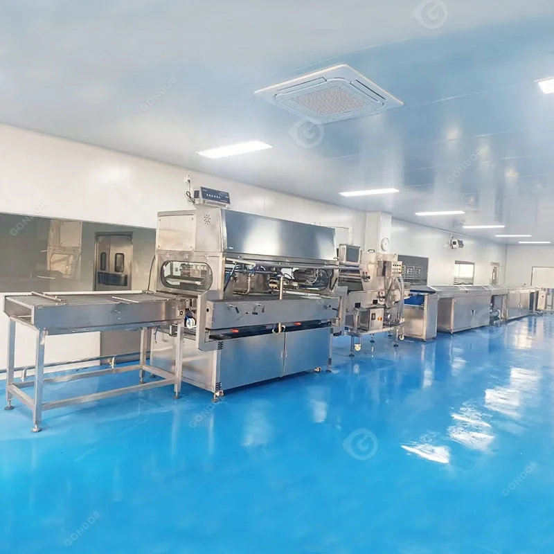 Professional Half Dressing 5 Beck Lab Wafer Stick Chocolate Belt Line Coating Enrobe Machine for Biscuits