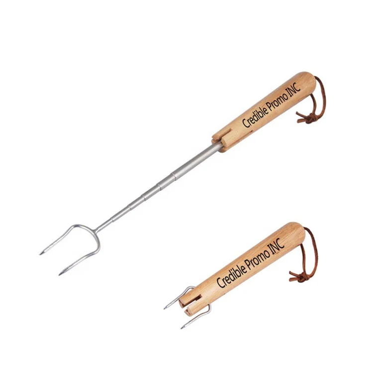  Телескопическая вилка для барбекю с деревянной ручкой