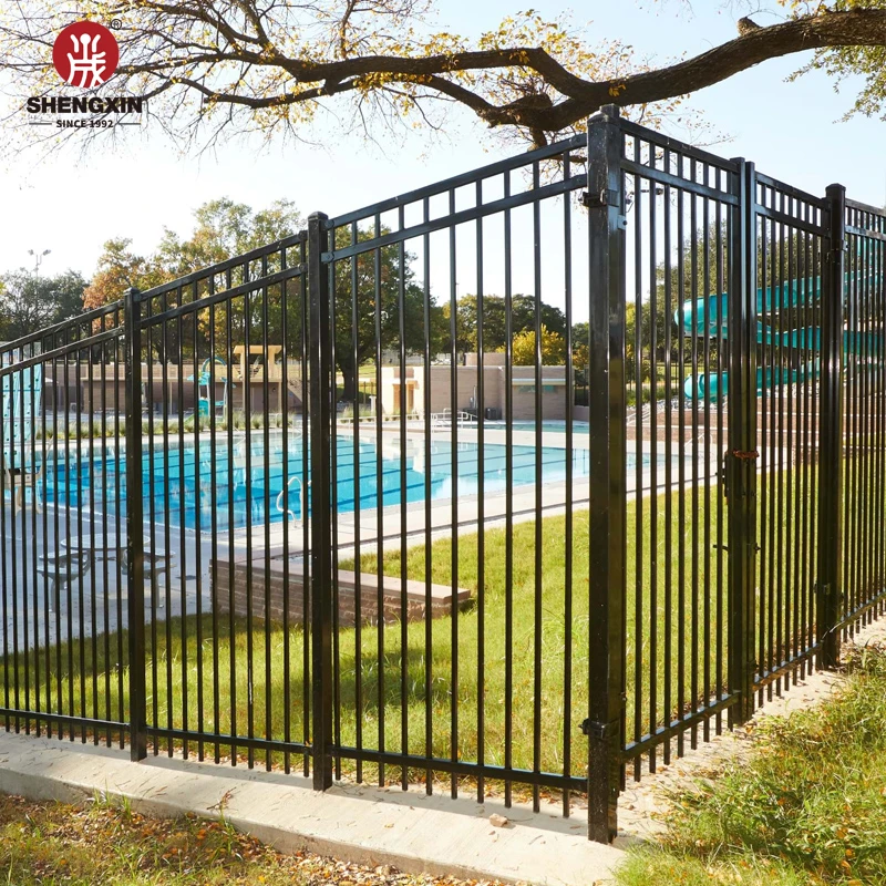 Steel Frontal Yard Fence Panel Sustainable Wrought Iron Security Metal Fence Panels Galvanized Steel Picket Fence