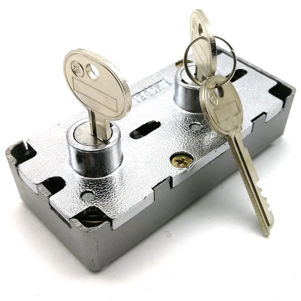 WTS-01 Wholesale price  mechanical  Key Safe Deposit Box Lock WTS01 with double cahngable nose