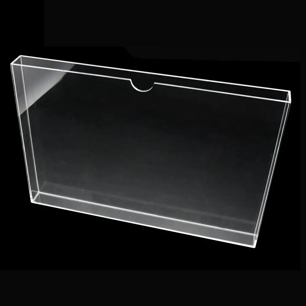 JAYI Acrylic Factory Custom Made Clear A4 Acrylic Box Plexiglass Book Magazine Display Wall Mounted Holder