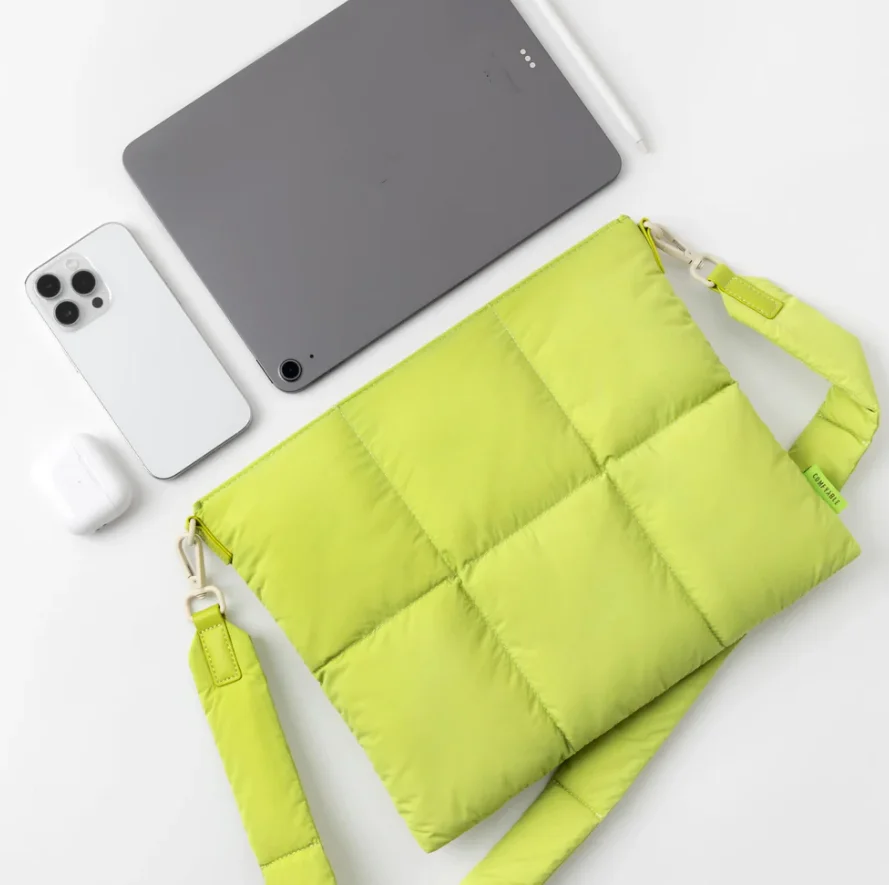 Light Weight Quilted Puffer Shoulder Bag Tablet case