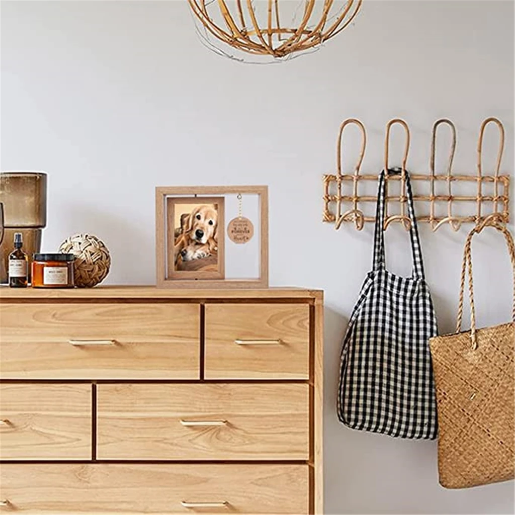 A Wooden Rotating Pet Memorial Picture Frame Gifts for Animal Lovers