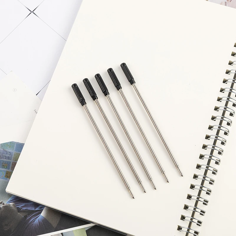 Стержни для шариковых ручек, металлические стержни, черные или синие чернила