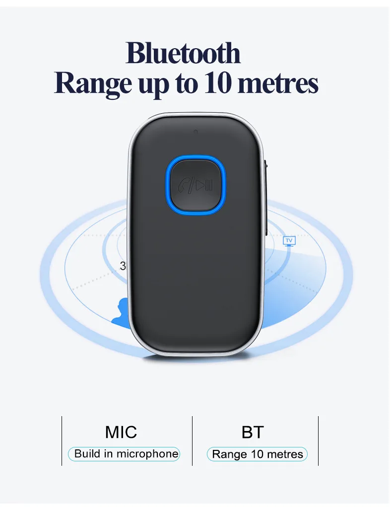 Car Wireless BT  Receiver AUX Input Audio Speaker Converter