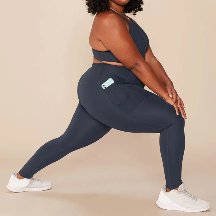 hot sale ropa leggings and sports bra set XL Plus Size Workout Clothes Eco 2 Pieces Tight Butt Fitness Plus Size Yoga Clothes