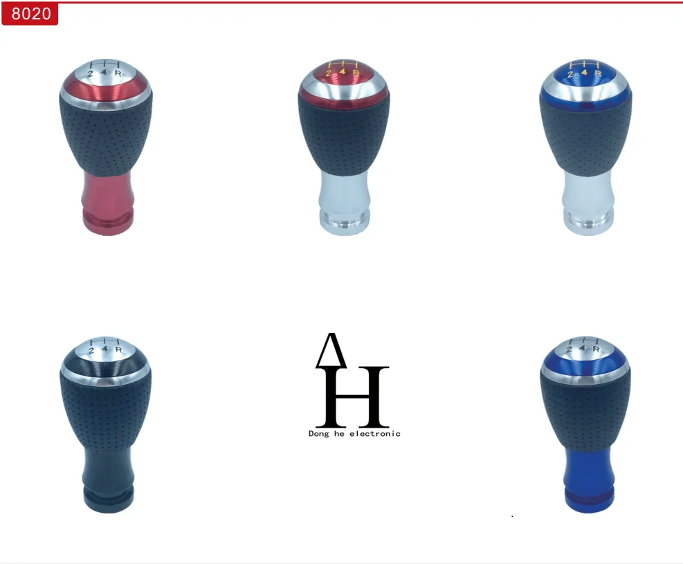 Universal red and black suede manual automatic car shift knob stick head handle