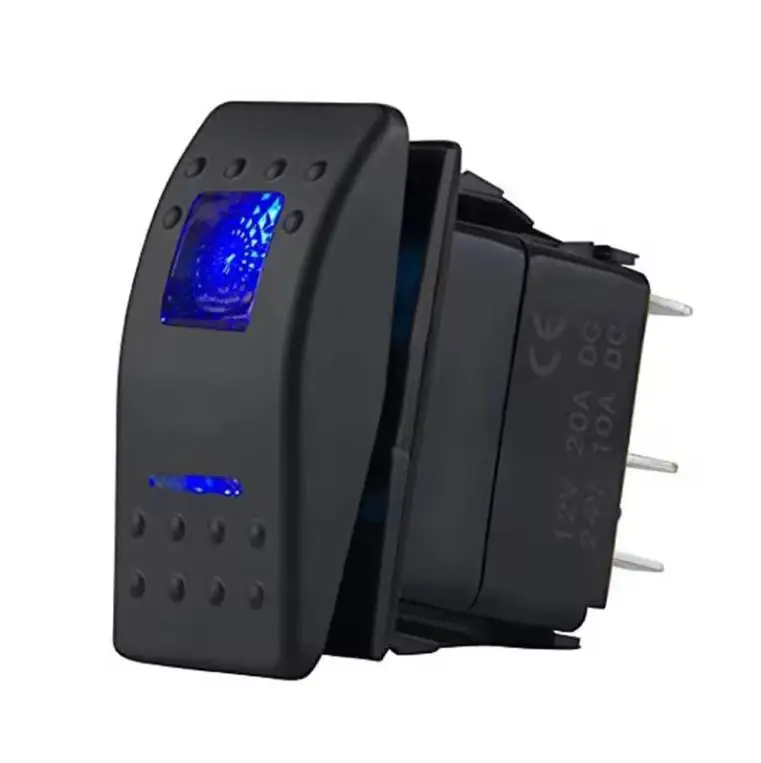 12V 24V ON/Off  Marine Boat Car Rocker Switch Dual Blue LED Auto Switches for Boat UTV