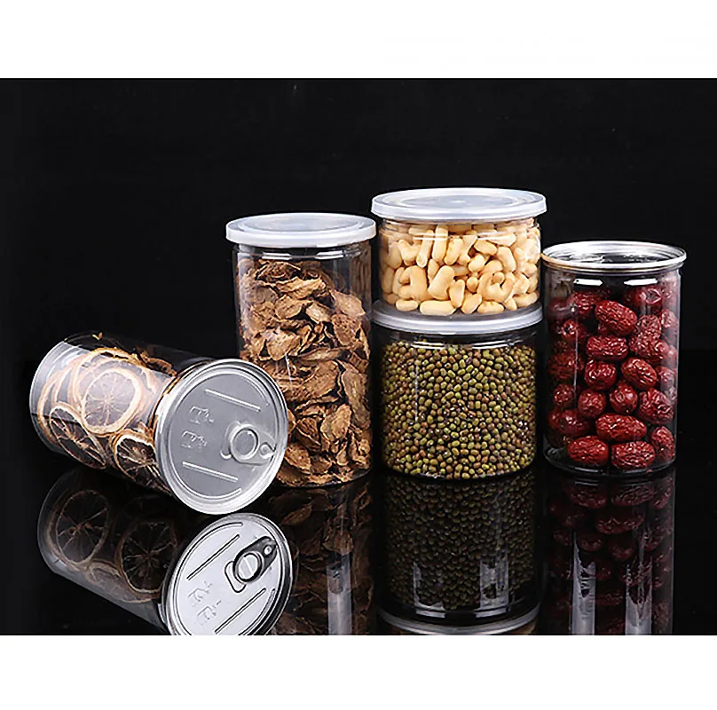 Plastic transparent pet candy jars Easy Open Jars