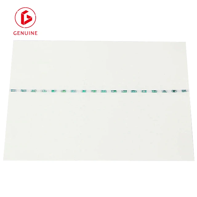 Security strip paper for financial industry with watermark, UV invisible printing