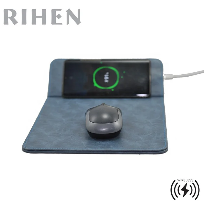 Qi Standard Wireless Charger Mouse pad with Bracket for Mobile Phone