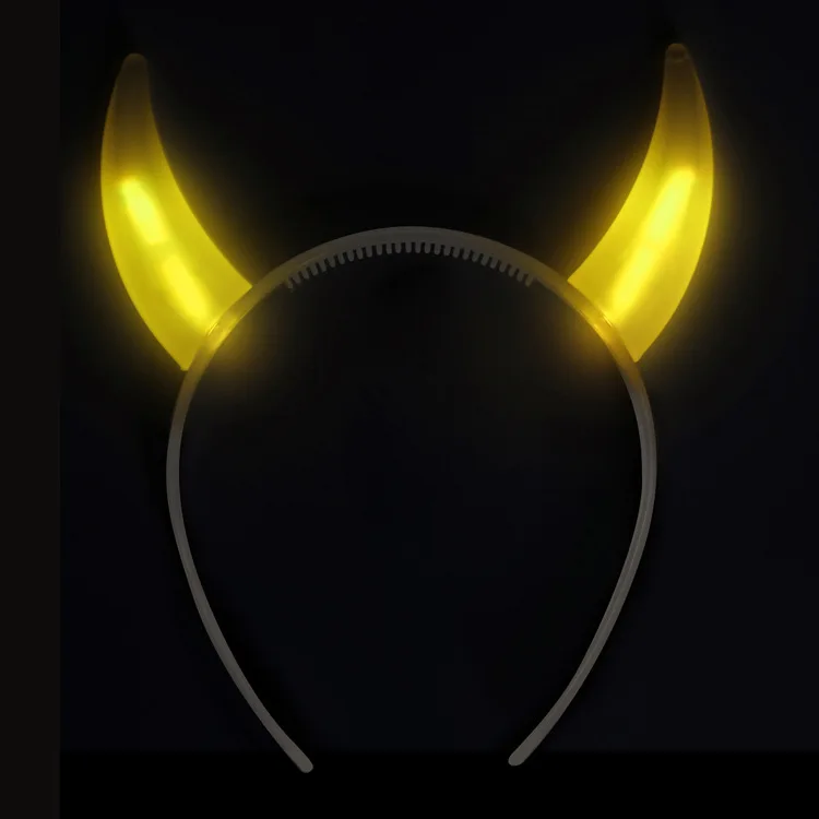 New Halloween Headband Disposable Glow Stick Hairband Evil Horn Glow Headband for Halloween Cosplay Fancy Dress Ball