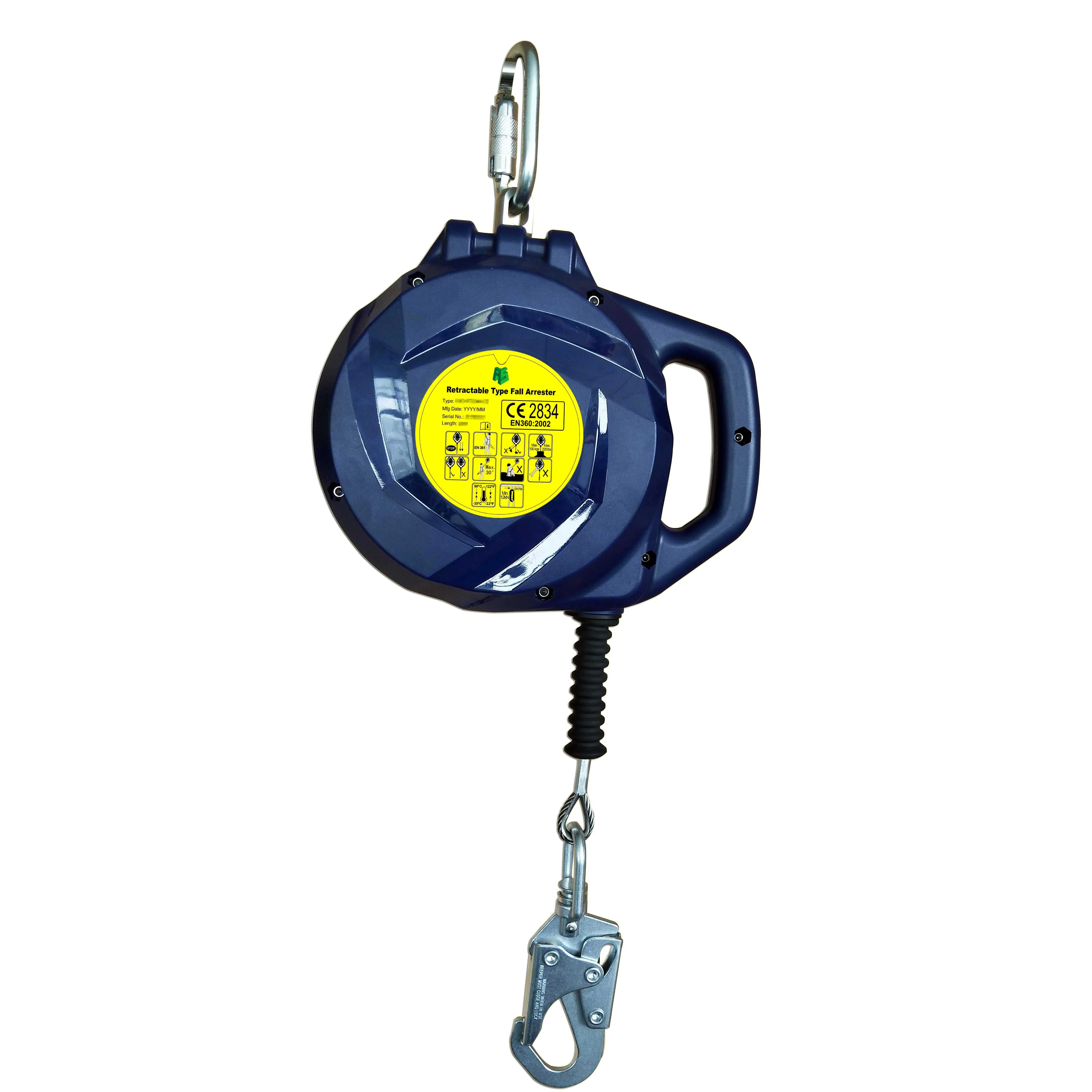  Customized logo and High strength 15m wire rpoe EN360 Safety Cable Self Retracting