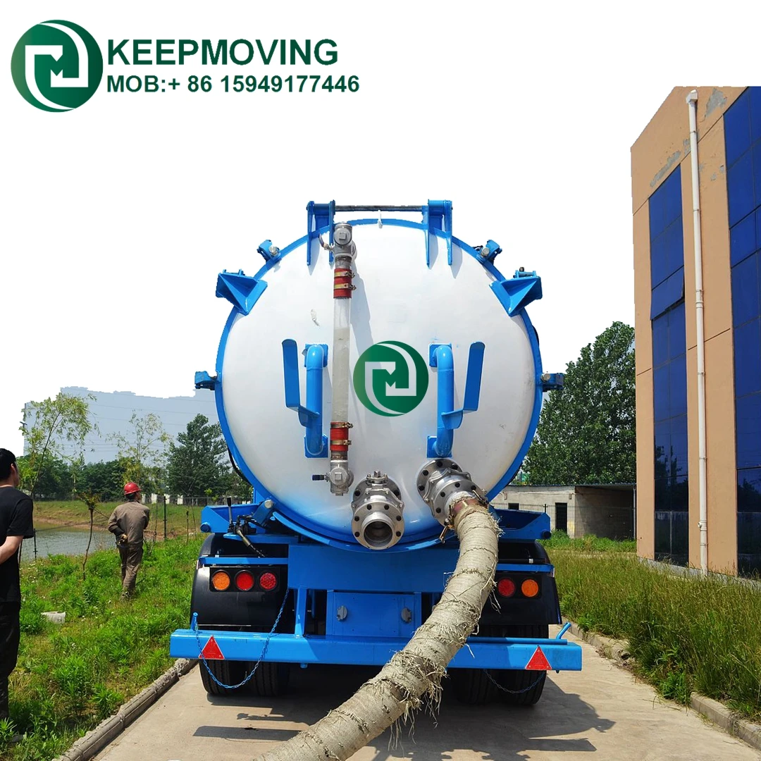Three Axles 22CBM Oil Mud vacuum Tank Suction Semi trailer