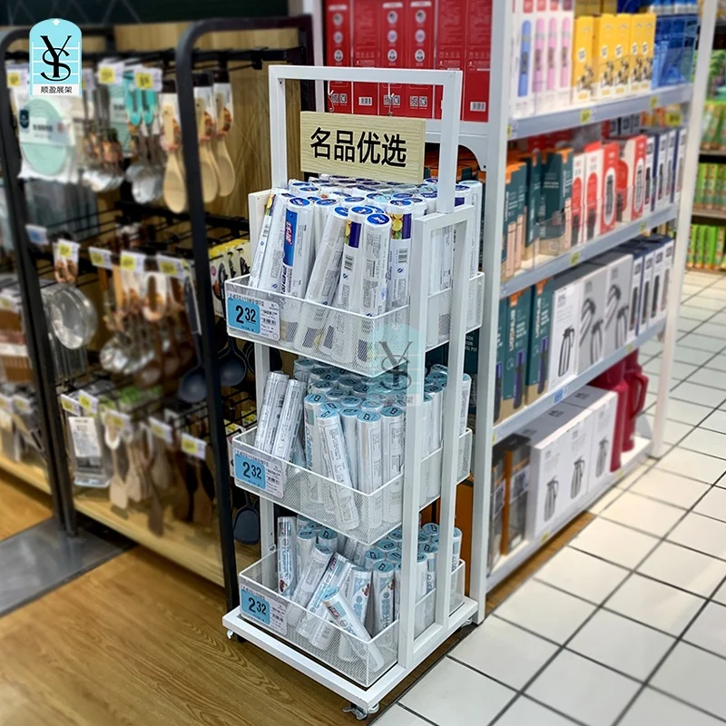 New Arrival Single Side Wall Mesh Black Grid Spinner Rack Panel Hanging Store Storage Basket