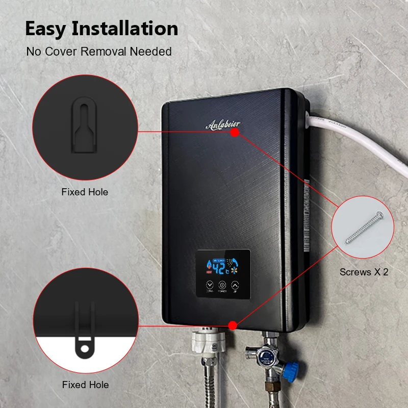 portable wall mounted endless 220v 5.5kw bathroom electric instant shower mini anlabeier water heater