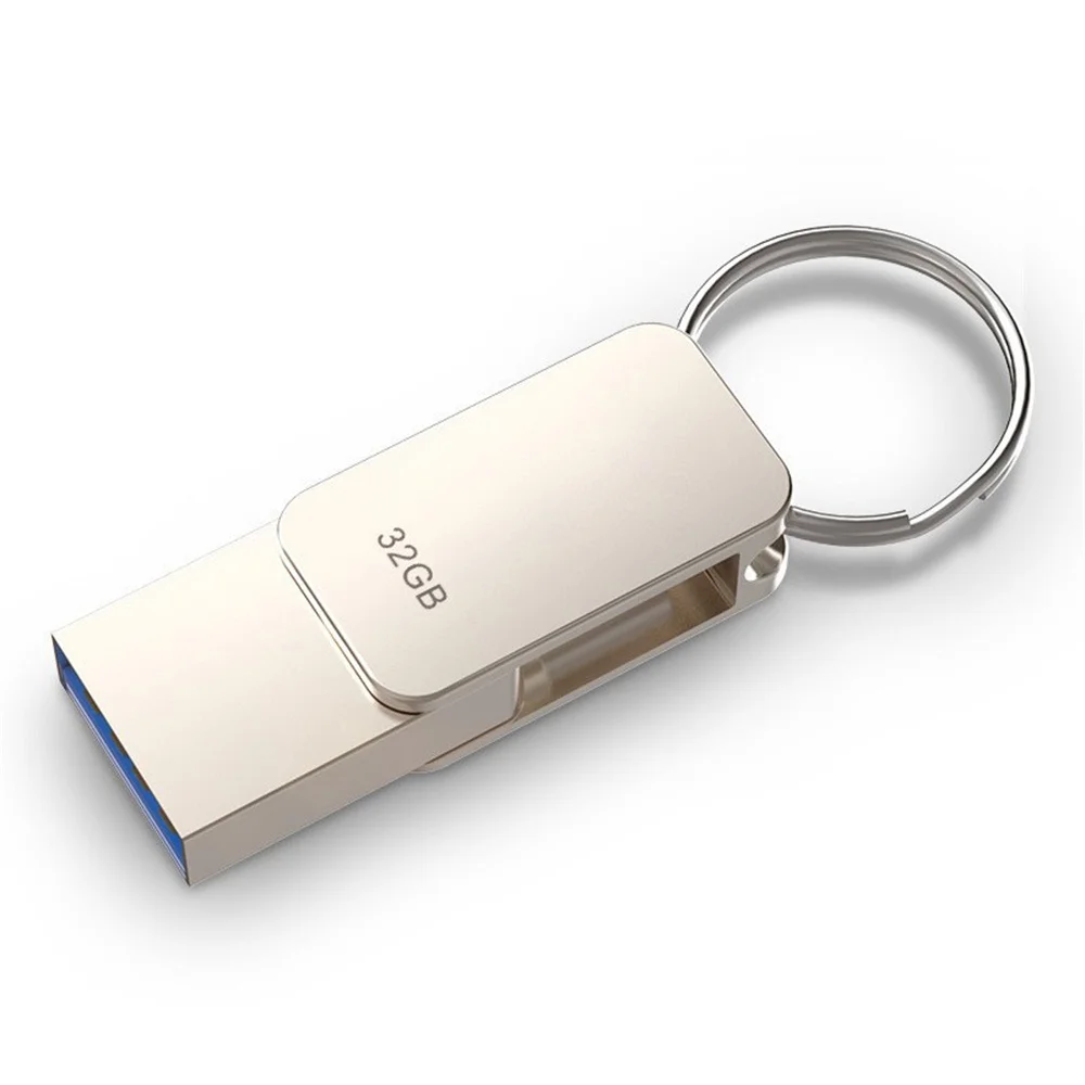 Luxury Metal Material Custom Logo Type C USB Flash Drive 3.0 8GB 16GB 32GB 64GB 128GB