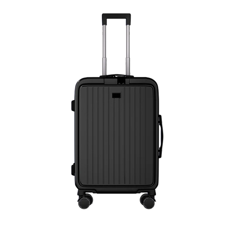Skd OEM ODM Manufacturer Hardside 3 Digit Lock ABS Front and Side Opening Carry on Hard Luggage Suitcase with Laptop Compartment