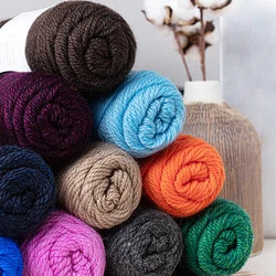 Оптовая продажа, 3 слоя, 100 г/рулон, мериносовая шерсть, акриловая трикотажная пряжа, крашеная цветная вязаная крючком необычная пряжа