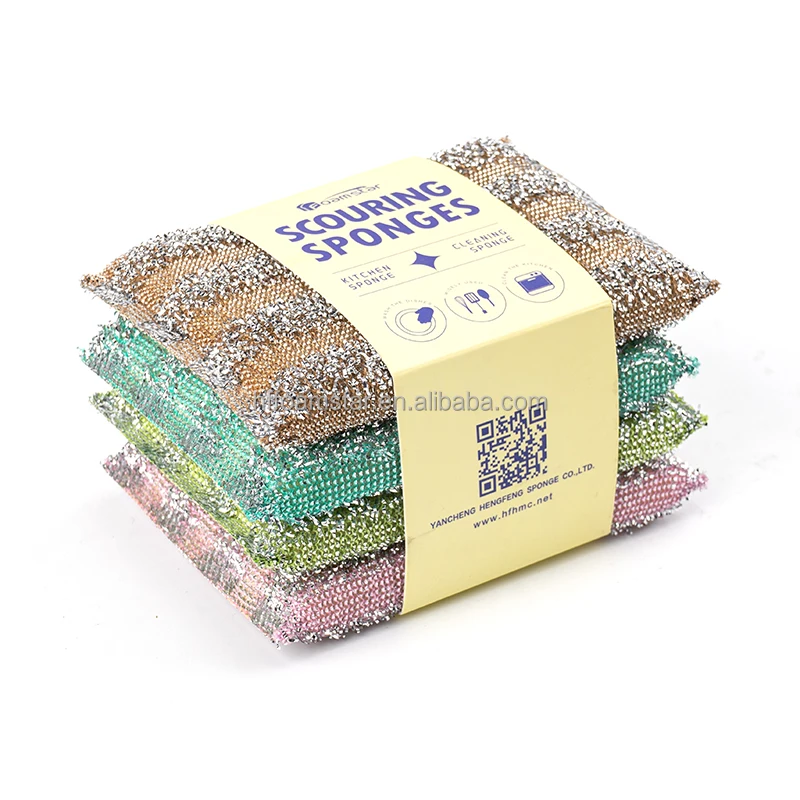 Foamstar Kitchen Cleaning Tools Colorful Washing Dishes Scouring Pad Sponge Scrubbing Pads