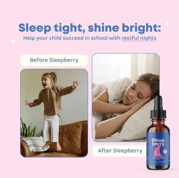 ODM  Best Selling Natural Elderberry Vitamin D Supplement Improve Sleep Quality Children Melatonin Drops Liquid