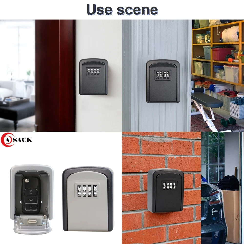 Asack G9 wall mounted portable lock key box top security safety aluminum alloy caja de llaves anti-corruption safes wandtresore