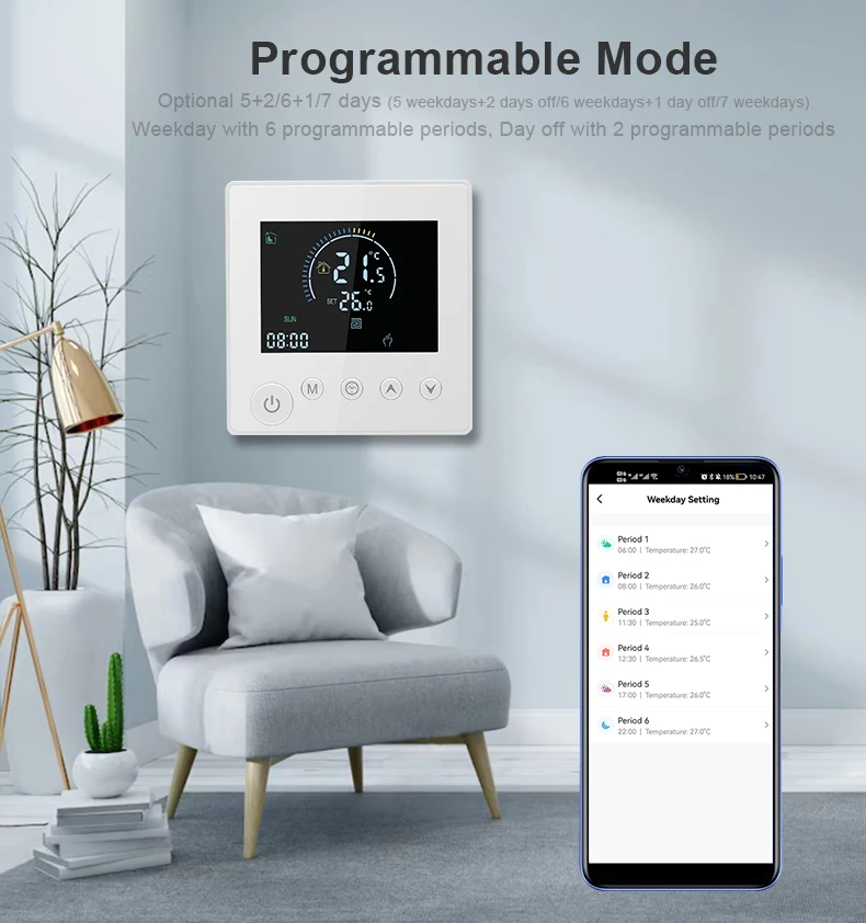 Bandary Google Home Programmable Warm Floor Temperature Wifi Digital Thermostat Smart