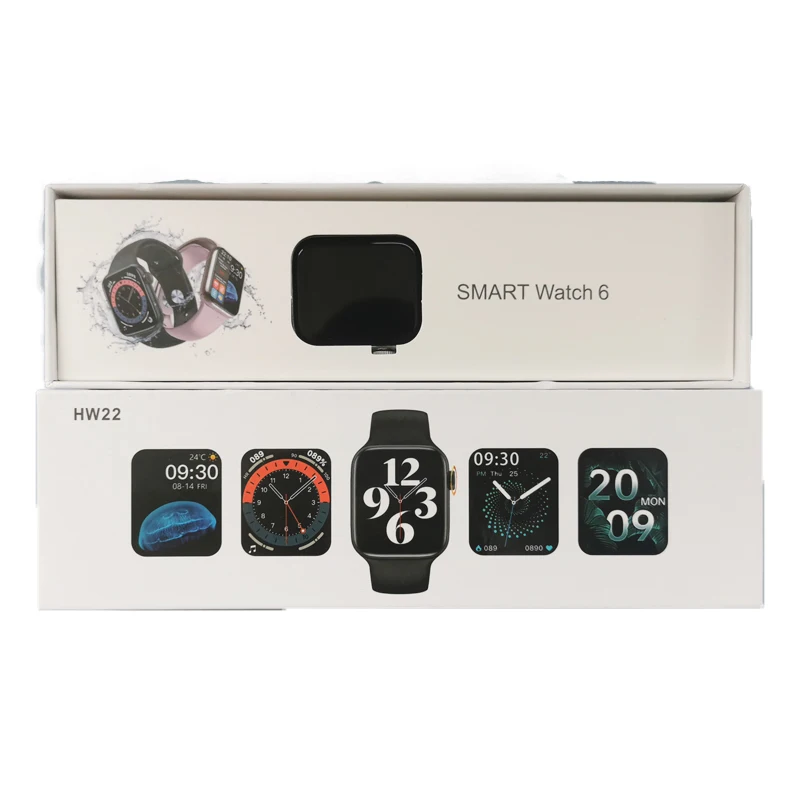 HW22 1.75 Smart Watch series 6 BT Call Heart Rate Blood Pressure ECG Games Wireless Charging IWO Reloj original Smartwatch